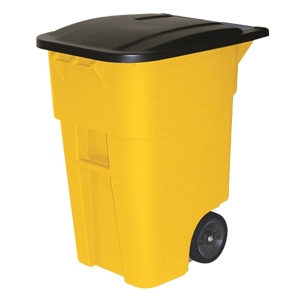 GuestSupply US | Rubbermaid 50 Gallon Rollout Container, Yellow
